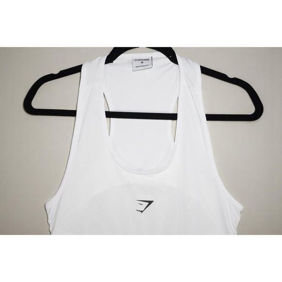Gymshark White Workout Tank Top Womens Size M | Stringer Racerback Athletic Gym - Picture 1 of 12